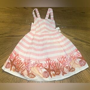 NWT Rachel Ashwell girls size 4T Striped Kids Dress with Coastal Coral Design
